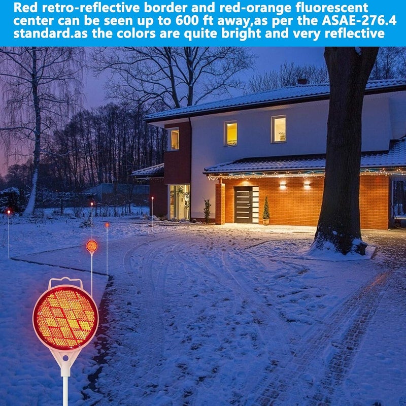 DXSIGN Reflective Driveway Markers, Reflectors for Driveway Entrance, Snow Plow Markers, 51 Inch Fiberglass Pole Double Sided Reflector for Driveway (Pack of 8) - Image 4